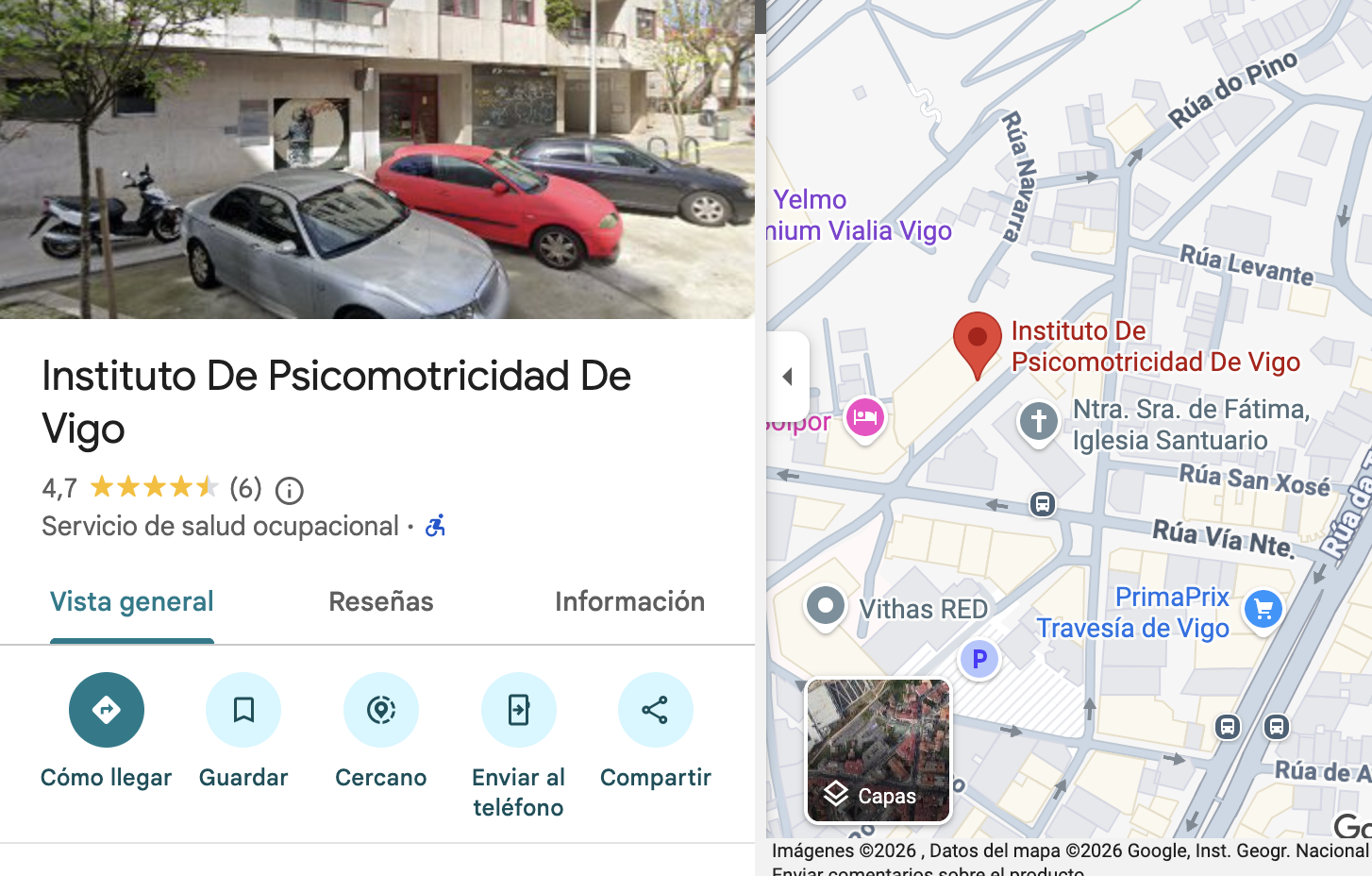 Mapa de ubicación del Instituto de Psicomotricidad